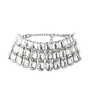 Woman Trendy Multilayer Rhinestone Choker Statement Accessories 2024 New Fashion Square Crystal Collar Choker Banquet Jewelry